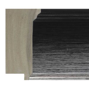 80x30mm Black & Silver Flat Polymer Moulding